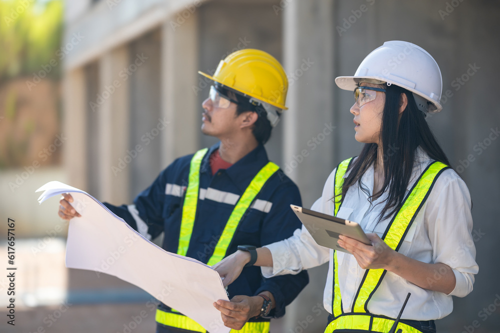 Progressive Construction Project Management with Engineers and Tablets - Blueprint Planning and On-Site Expertise Progressive Construction Project Management with Engineers and Tablets - Blueprint Planning and On-Site Expertise