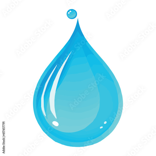 vector icon of a blue water drop. Shape with a logo in the form of a flat drop