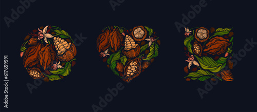 Cocoa art form collection. Organic black chocolate