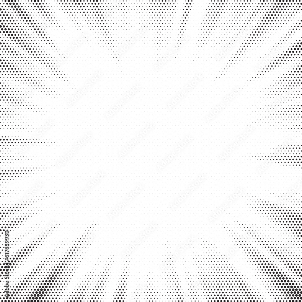 Halftone gradient sun rays pattern. abstract halftone vector dots background. monochrome dots pattern. pop art, comic small dots. star rays halftone poster. shine, explosion. sunrise rays background.