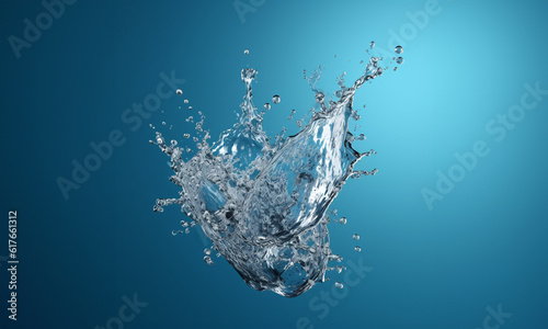 Water splash in blue