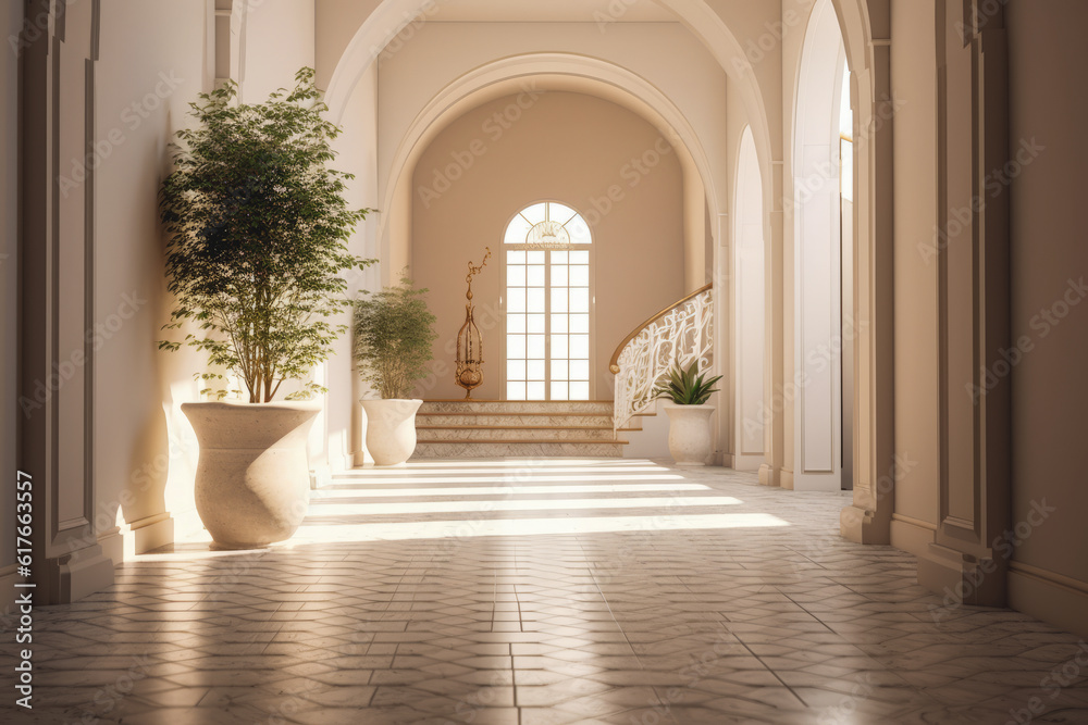 Fototapeta premium an entrance hall with a sweet and cute color