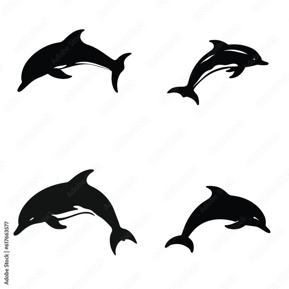 Fototapeta premium set of dolphins