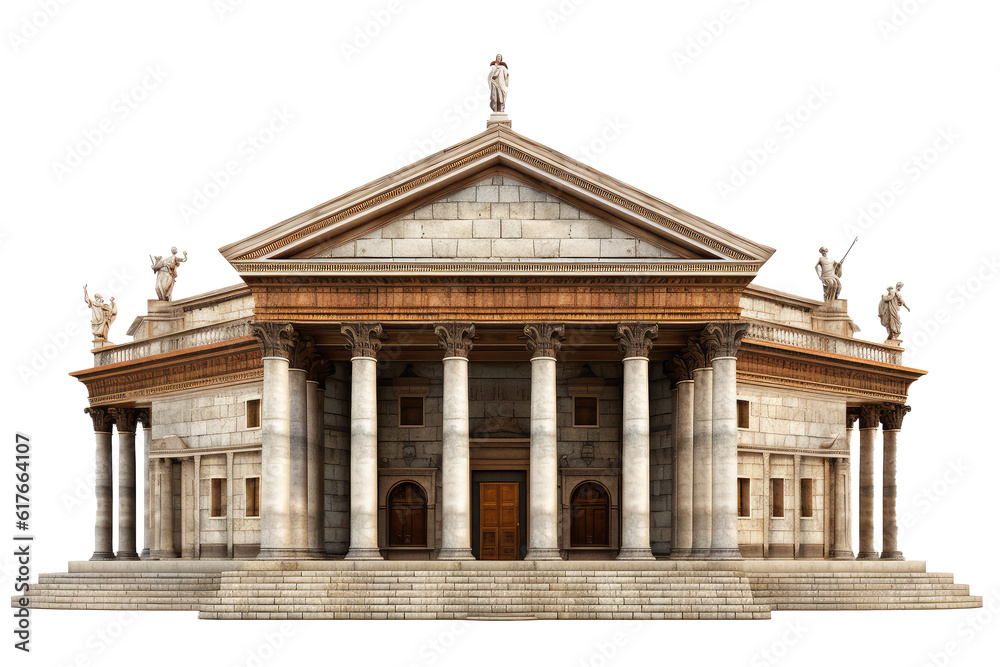 europe architecture roman church isolated on white