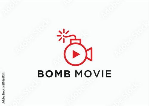 Free Download film bomb logo design vector silhouette illustration - GFXLoad