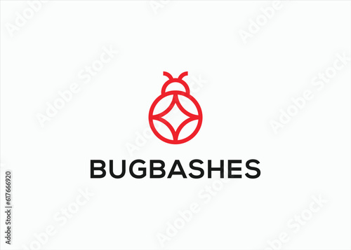 ladybug logo design vector silhouette illustration
