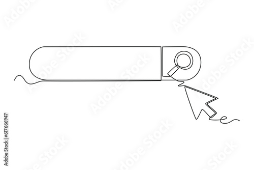 Continuous one line drawing Search web concept. Single line draw design vector graphic illustration.
