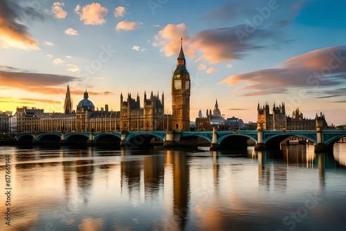 Houses of Parliament at sunset 