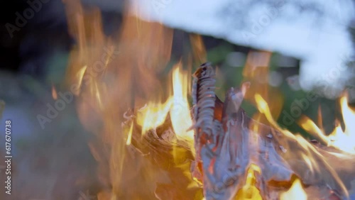 burn waste .global warming effect footage.