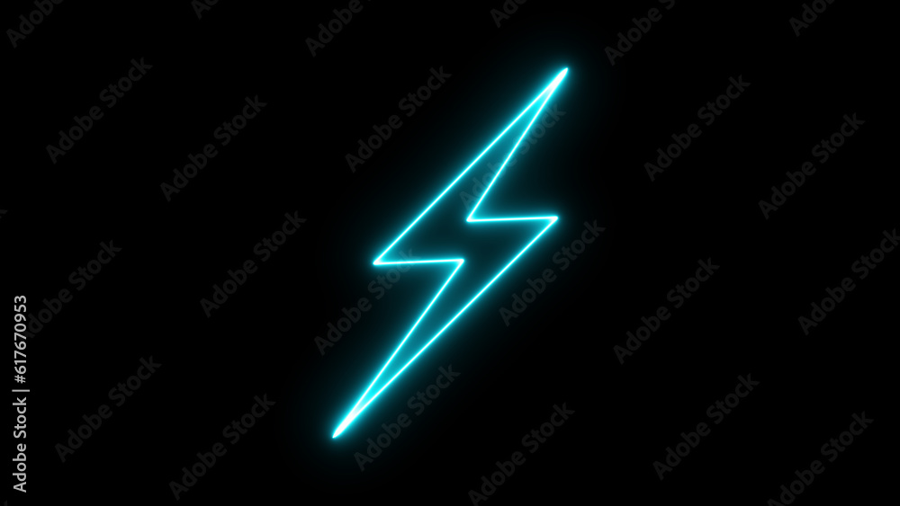 Bolt neon on light background. Realistic 3d symbol design. Bolt neon on light background. Realistic 3d symbol design.