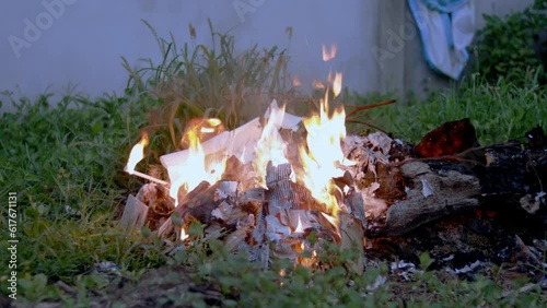 burn waste .global warming effect footage.