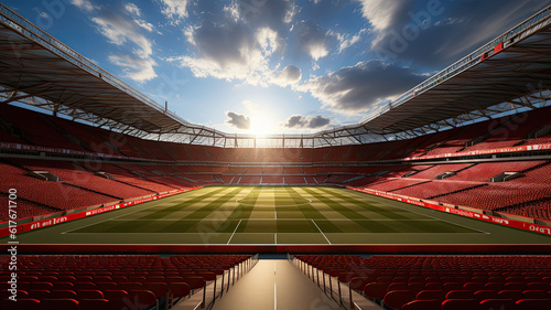 The beauty of a world-class football stadium that is magnificent and grand,ai generative.