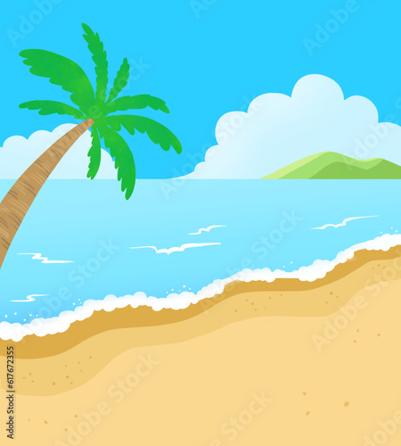 summer beach landscape illustration