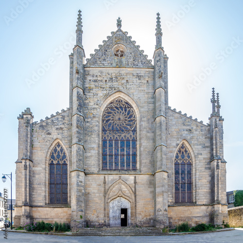 View at the Church of Saint Malo in the streets of Dinan - France