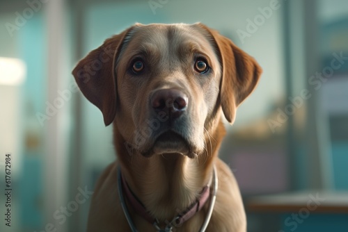 dog breed Labrador retriever close-up. Generated by AI.