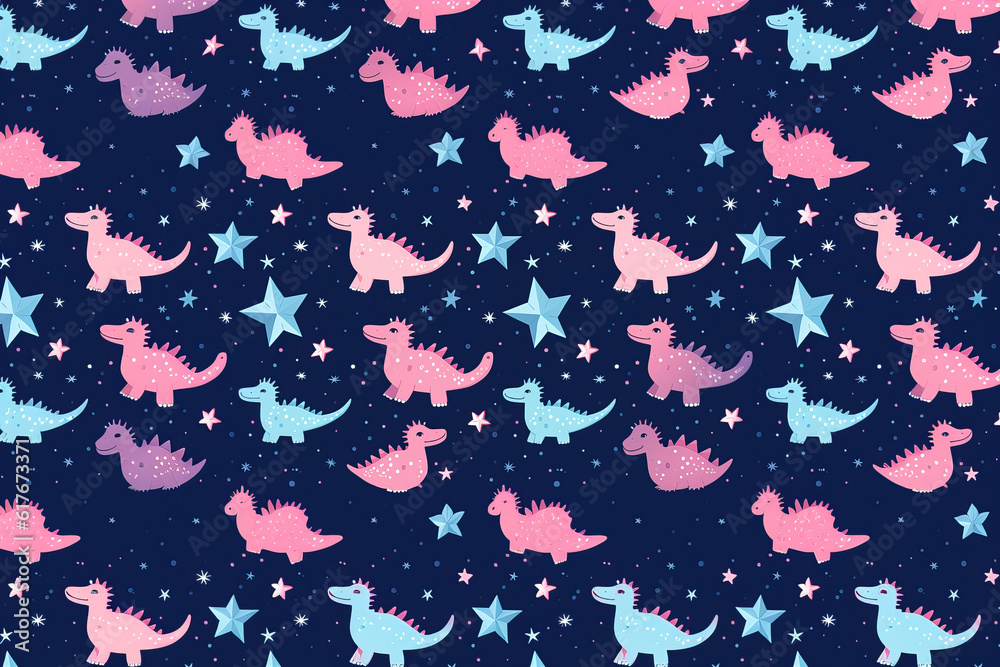 Motif sans couture avec dinosaure sur fond coloré. Illustration vectorielle pour impression sur tissu, carte postale, papier d'emballage, produits cadeaux, papier peint, vêtements. Fond de bébé mignon Motif sans couture avec dinosaure sur fond coloré. Illustration vectorielle pour impression sur tissu, carte postale, papier d'emballage, produits cadeaux, papier peint, vêtements. Fond de bébé mignon