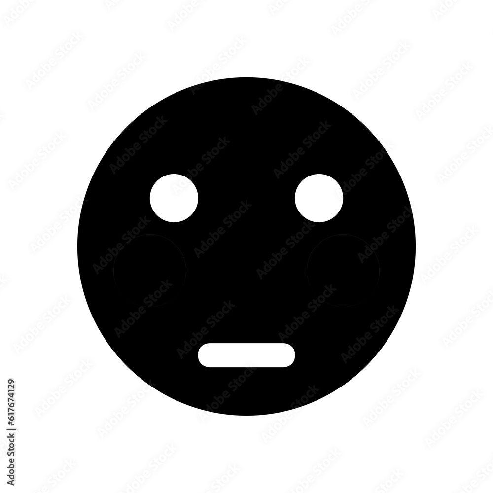 High quality emoticon on white background . Straight face emoji with