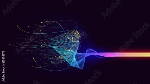Abstract lines big data connection vector background