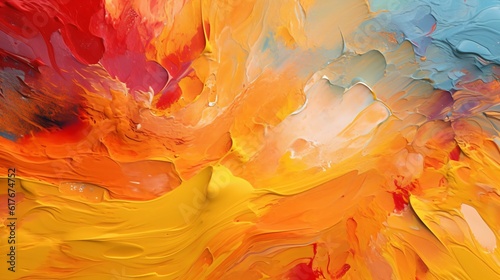 arrière plan, fond décoratif peinture, rose, orange et jaune, abstrait au couleur chaude, illustration ia générative