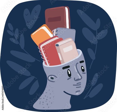 Cartoon vector illustration of Box with books. Bookcrossing concept. Free books to read and exchange.