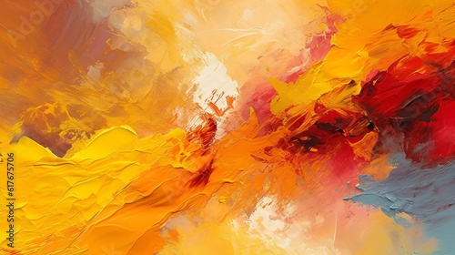 arrière plan, fond décoratif peinture, rose, orange et jaune, abstrait au couleur chaude, illustration ia générative