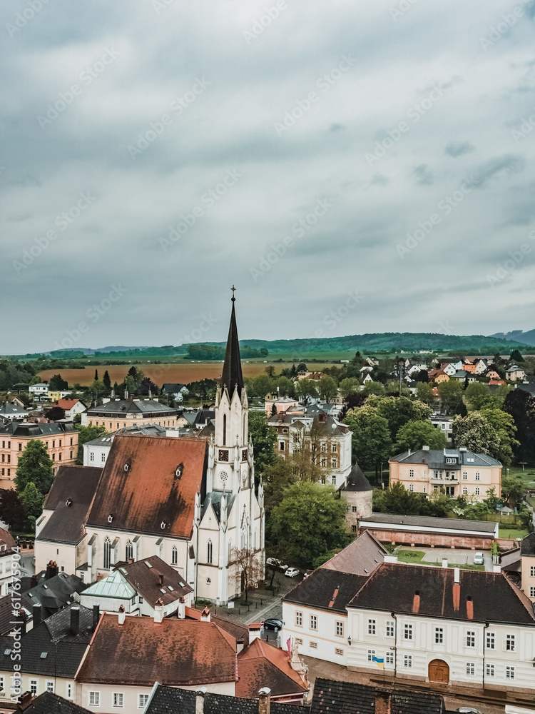 Melk. General panorama of the city. Small beautiful Austrian town