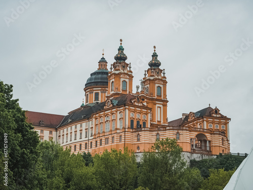 Melk Abbey general view. A Benedictine abbey above the town in Austria