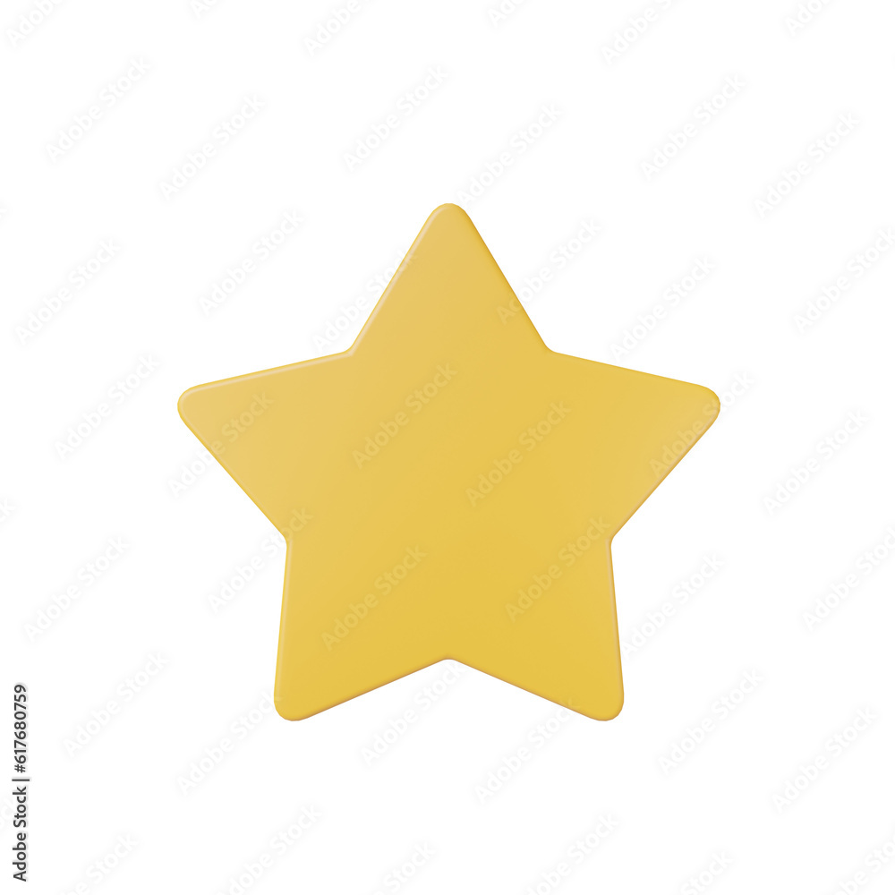 gold star isolated on white background.3D render. gold star isolated on white background.3D render.