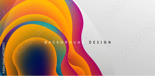 Abstract background fluid bubbles and wave elements. Template for covers, templates, flyers, placards, brochures, banners