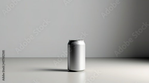 simple minimalist beverage beverages can, soft light colour tone wide copy space generative ai