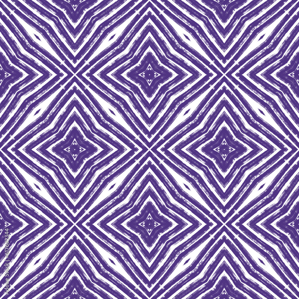 Geometric seamless pattern. Purple symmetrical