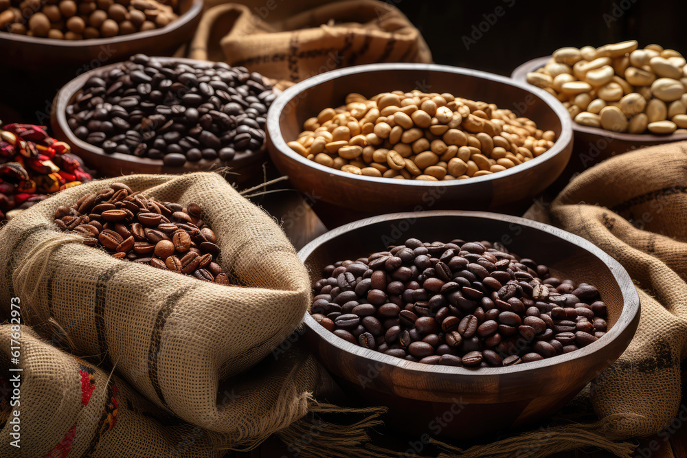 Explore the concept of coffee beens, transparent background (PNG). Generative AI. Explore the concept of coffee beens, transparent background (PNG). Generative AI.