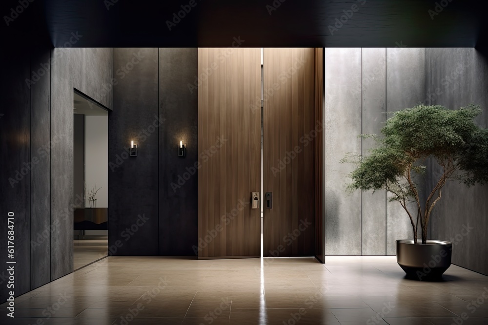 Wall & Door system for a truly modern and designer apartment that everything matches everything. Generative AI Technology Wall & Door system for a truly modern and designer apartment that everything matches everything. Generative AI Technology