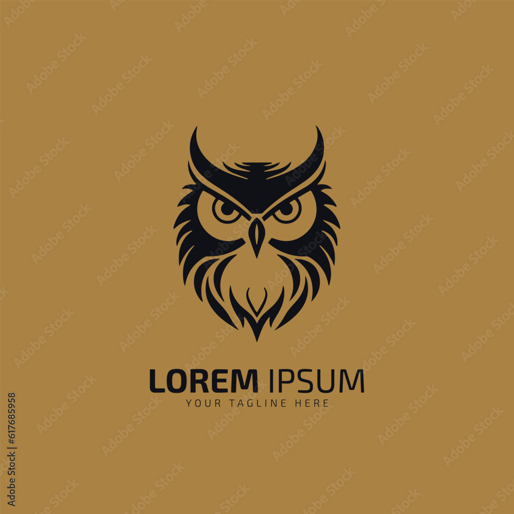 Obraz premium Cute owl logo design premium vector