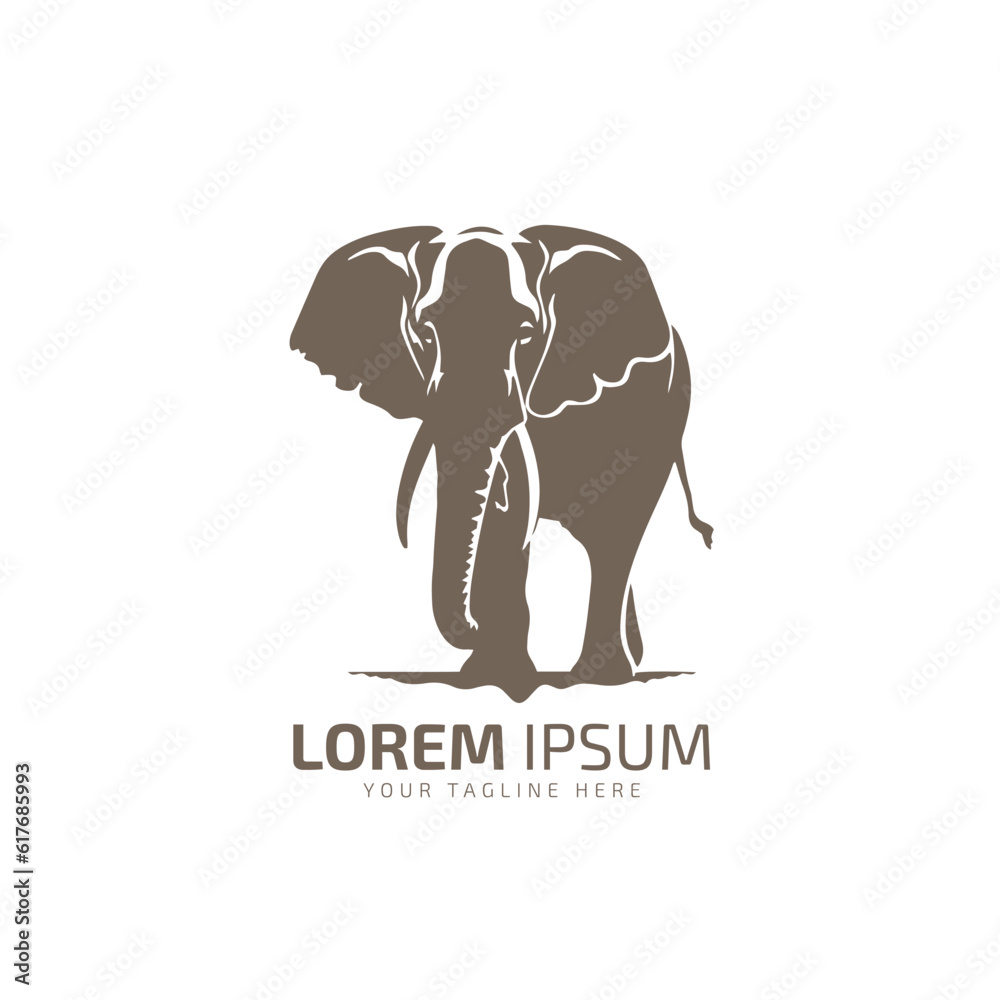 Obraz premium Elephant logo icon Elephant silhouette Elephant isolated vector illustration design template.