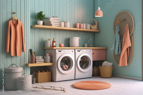 a close-up shot of a laundry room