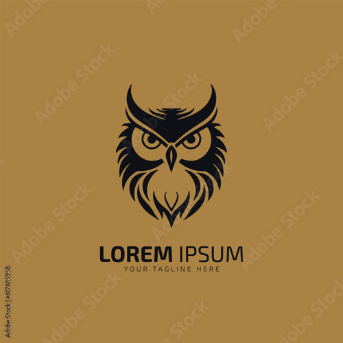 Cute owl logo design premium vector