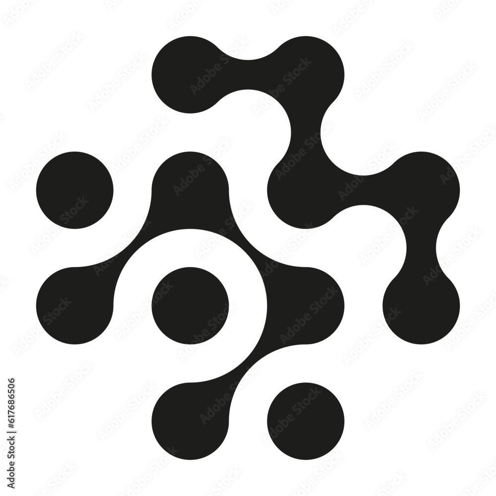 Abstract metaball vector icon. Connected dots Abstract metaball vector icon. Connected dots