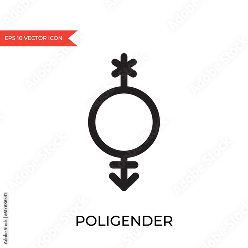 Gender and sexual identity vector icon. Poligender