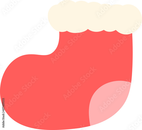 Christmas santa sock, Cute Christmas themed illustration for festive decoration