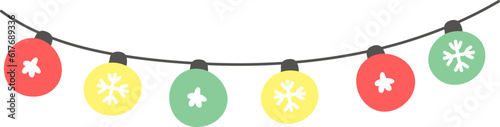 Christmas light balls, Cute Christmas themed illustration for festive decoration