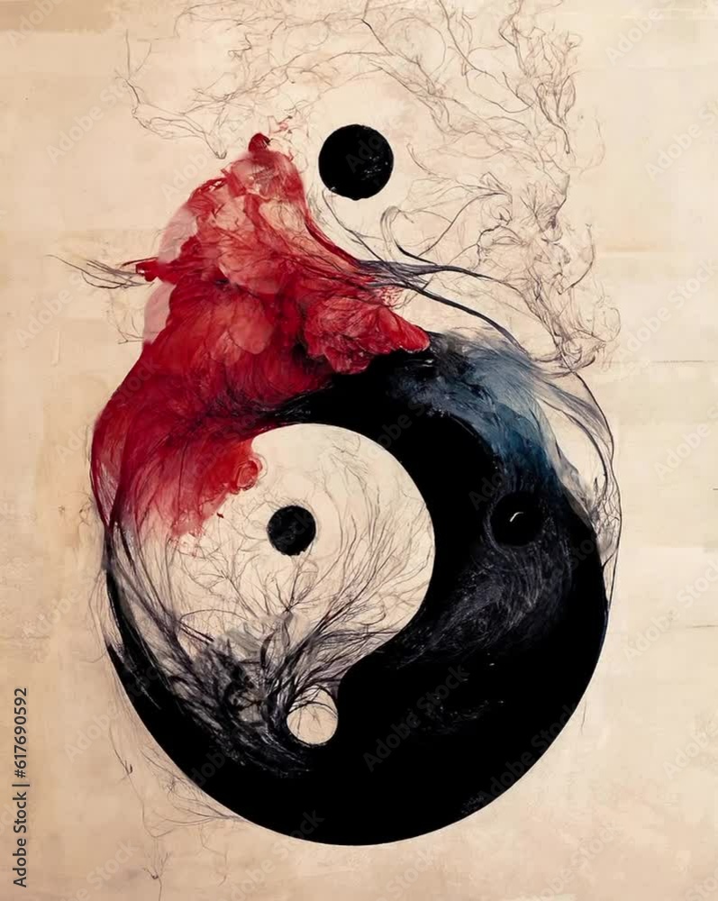 yin yang symbol moving harmony background