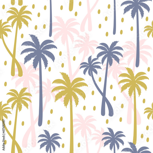 Seamless pattern with palm. Vector illustrations © 210484kate