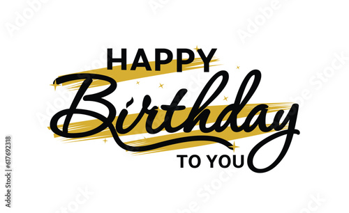 Canvas Print happy birthday text typography