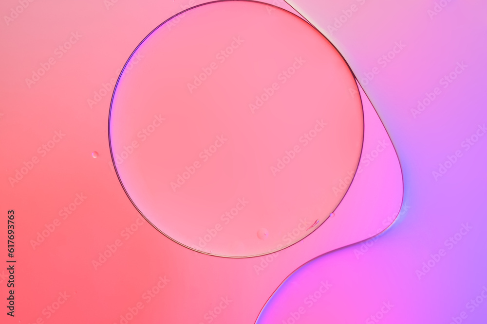 Top view movement of oil bubbles in the liquid Top view movement of oil bubbles in the liquid