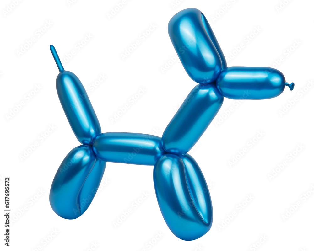 Balloon blue dog party model isolated on the white background Balloon blue dog party model isolated on the white background