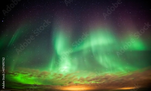Stunning night sky featuring the Northern Lights. Aurora Borealis in Iceland. © P  Marti/Wirestock Creators