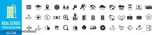 Real Estate icons collection vector