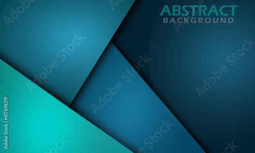 Green turquoise and Blue background vector overlap layer on dark space for background design