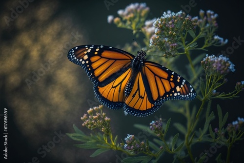 a large monarch butterfly resting on the edge of a flower © Achilles Studio/Wirestock Creators